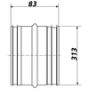 Belső csőtoldó 315 mm