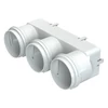 Csatlakozó idom Flexitech csövekhez,3x Ø 63 mm, 204 x 60 mm fogadó mérettel