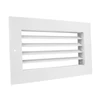 fém szellőzőrács szabályozható zsaluval 200x100 mm, fehér