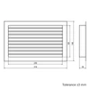 fém szellőzőrács szabályozható zsaluval 250x100 mm