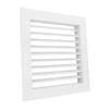 fém szellőzőrács szabályozható zsaluval 250x250 mm, fehér