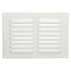 Fehér fém szellőzőrács rovarhálóval 215x150 mm