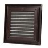 Műanyag barna szellőzőrács rovarhálóval 187x187 mm