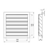 Alumínium szellőzőrács fix zsaluval GRW 250x250 mm