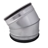 Fém kerek 30° könyökidom gumi tömítéssel