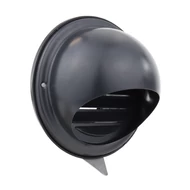 SUVLAD 150 fekete rozsdamentes acél szellőzőrács fedéllel, hálóval, karimával Ø 150mm