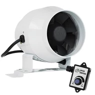 Csőventilátor energiatakarékos motorral és fordulatszám-szabályozóval, Ø 100 mm