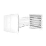 Fürdőszoba ventilátor időzítővel, külső ráccsal, szett oldalfalra 100 mm