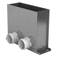 Fém légrácsfogadó 300x100 mm, 2x75 mm-es csatlakozóval