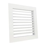 fém szellőzőrács szabályozható zsaluval 200x200 mm, fehér