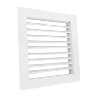 fém szellőzőrács szabályozható zsaluval 350x350 mm, fehér