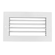 fém szellőzőrács szabályozható zsaluval 400x400 mm, fehér