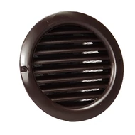 Műanyag barna szellőzőrács rovarhálóval 125mm