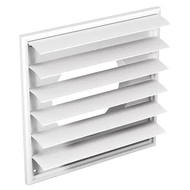 Műanyag szellőzőrács csőcsonkkal, gravitációs zsaluval 150 mm