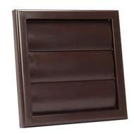 Műanyag barna szellőzőrács csőcsonkkal, gravitációs zsaluval 100 mm