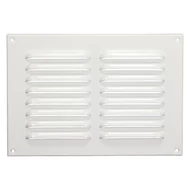 Fehér fém szellőzőrács rovarhálóval 215x150 mm