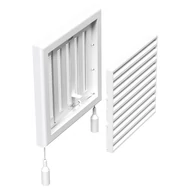 Műanyag állítható szellőzőrács rovarhálóval 154x154 mm