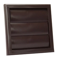Műanyag barna szellőzőrács gravitációs zsaluval 154x154 mm