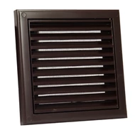 Műanyag barna szellőzőrács rovarhálóval 187x187 mm