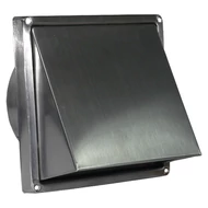 Fém szellőzőrács esővédő előlappal, csőcsonkkal 125 mm