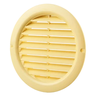 Műanyag bézs szellőzőrács rovarhálóval 125mm