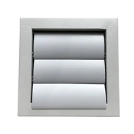 Fém szellőzőrács gravitációs zsaluval, karima nélkül, szürke