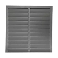 Fém szellőzőrács gravitációs zsaluval, karima nélkül, szürke