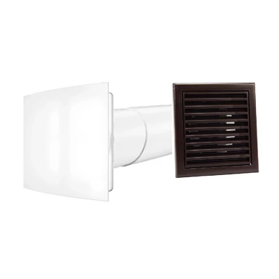 Fürdőszoba ventilátor időzítővel és páraérzékelővel, külső ráccsal, szett oldalfalra 100 mm