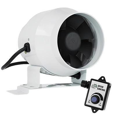 Csőventilátor energiatakarékos motorral és fordulatszám-szabályozóval, Ø 100 mm