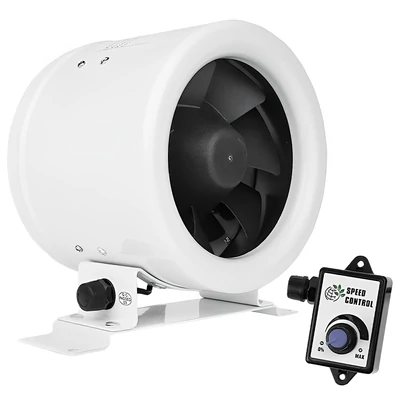 Csőventilátor energiatakarékos motorral és fordulatszám-szabályozóval, Ø 100 mm