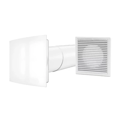 Fürdőszoba ventilátor időzítővel, külső ráccsal, szett oldalfalra 100 mm