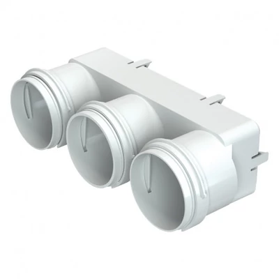 Csatlakozó idom Flexitech csövekhez,3x Ø 63 mm, 204 x 60 mm fogadó mérettel