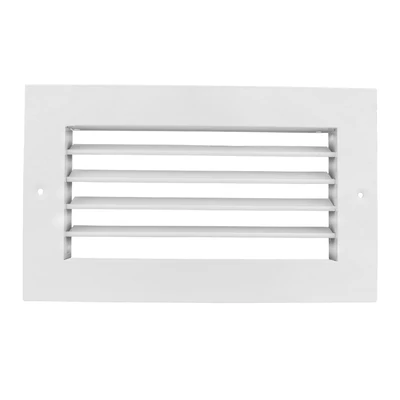 fém szellőzőrács szabályozható zsaluval 500x200 mm, fehér