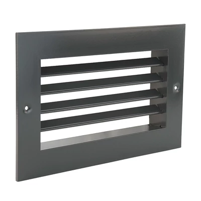 fém szellőzőrács szabályozható zsaluval 200x100 mm, szürke