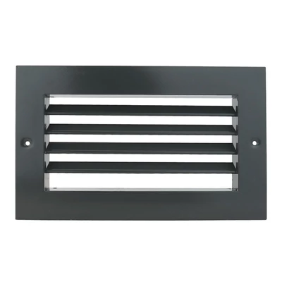 fém szellőzőrács szabályozható zsaluval 250x100 mm, szürke