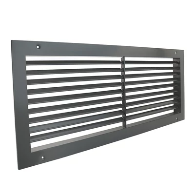 fém szellőzőrács szabályozható zsaluval 500x200 mm, szürke