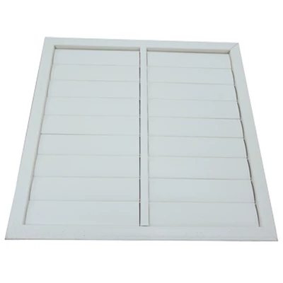 Műanyag szellőzőrács gravitációs zsaluval 603x603 mm