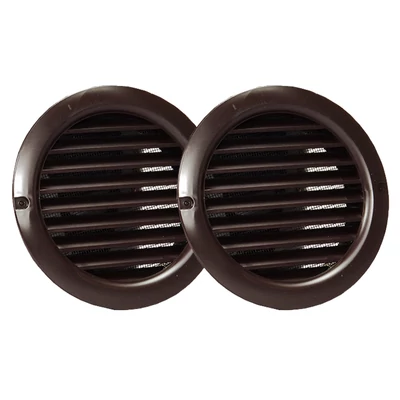 Műanyag barna szellőzőrács rovarhálóval 50mm/ 2db