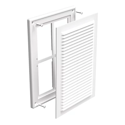 Műanyag szellőzőrács rovarhálóval 251x182 mm