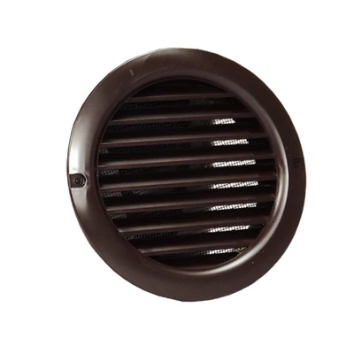 Műanyag barna szellőzőrács rovarhálóval 80mm