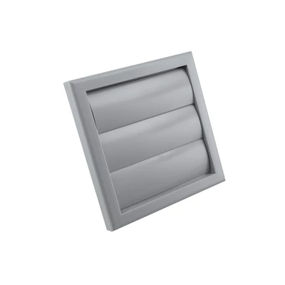 Műanyag szellőzőrács csőcsonkkal, gravitációs zsaluval, 100 mm szürke