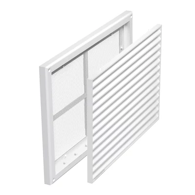 Műanyag szellőzőrács rovarhálóval 221x299 mm