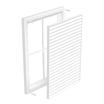 Műanyag szellőzőrács rovarhálóval 299x221 mm