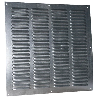 Fém szellőzőrács rovarhálóval 400x400 mm