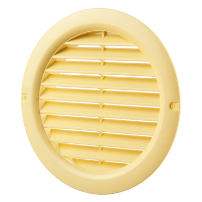 Műanyag bézs szellőzőrács rovarhálóval 125mm